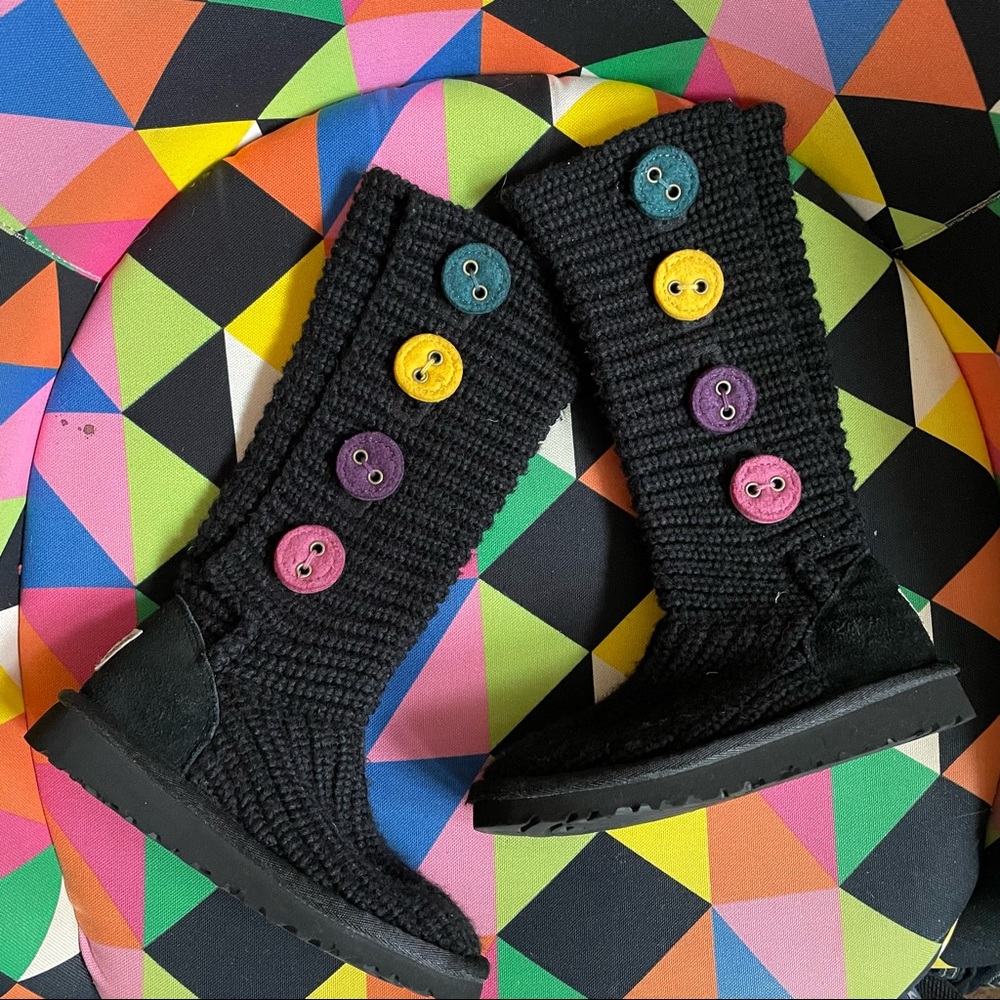 UGG Australia Girls Cardy II Tall Knit Boots Size 11